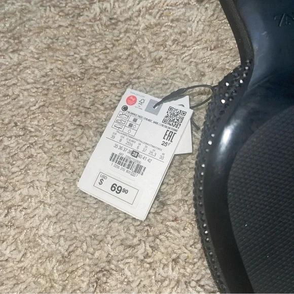 Zara Black Studded Women's Shoes Sz 39 NWT
